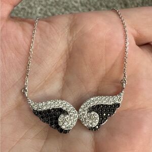 Sterling Silver CZ Angel Wings Necklace